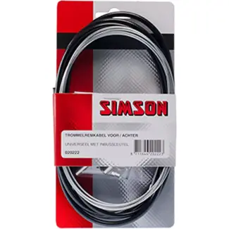 Simson Universele trommelremkabelset - zwart - 2,25 m - roestvrij staal - compleet met bevestigingsmateriaal