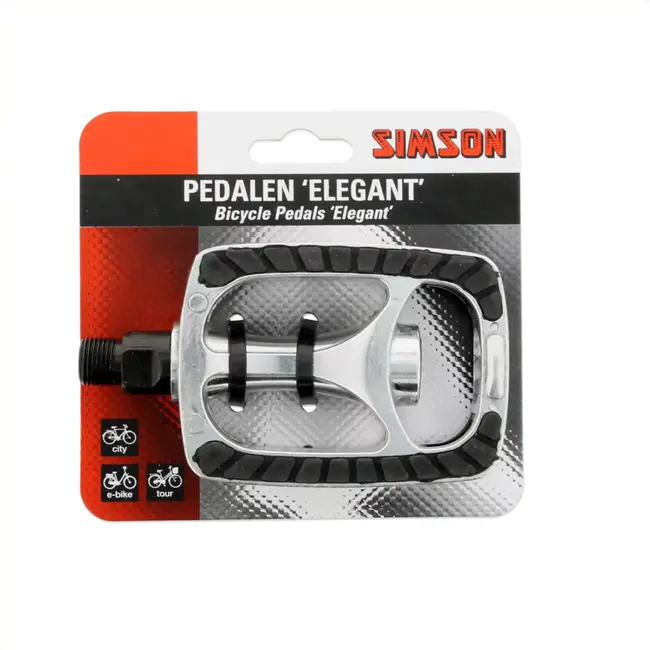 Simson Aluminium fiets pedalen - antislip en reflectoren - voor stads- en E-bikes