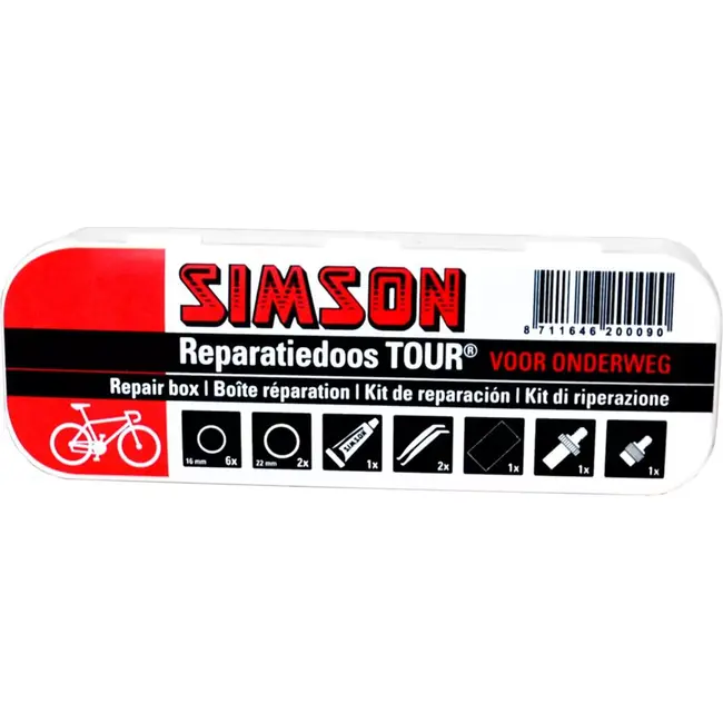 Simson Compacte fietsband reparatieset - 8 plakbeurten - Handig voor onderweg