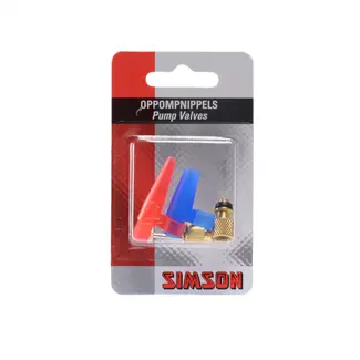Simson Pompnippel assortiment - veelzijdige ventieladapters - 5-delig - voor fiets en recreatie