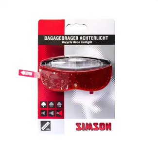 Simson LED bagagedrager achterlicht - waterdicht - eenvoudig te monteren - inclusief batterijen