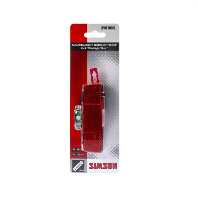 Simson Bagagedrager achterlicht - compact design - krachtige LED - spatwaterdicht - 40 uur brandtijd