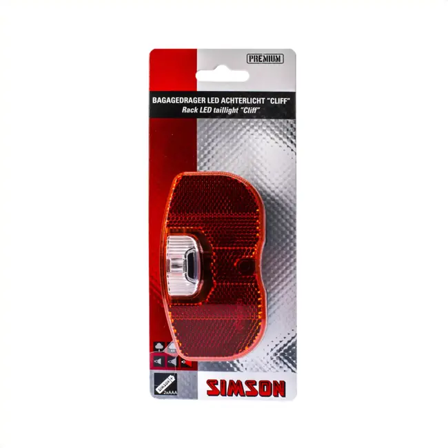 Simson Bagagedrager achterlicht - modern design - krachtige LED - spatwaterdicht - verstelbare montage 50-80 mm