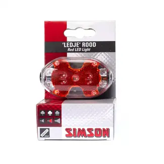 Simson Achterlicht fiets - 5 LED's - Eenvoudige montage - Inclusief batterijen