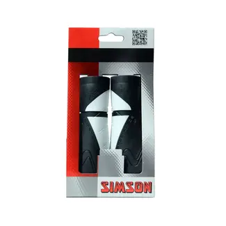 Simson Ergonomische fiets handvatten - zwart-wit - optimale drukverdeling - extra steun - aanpasbaar 92 mm