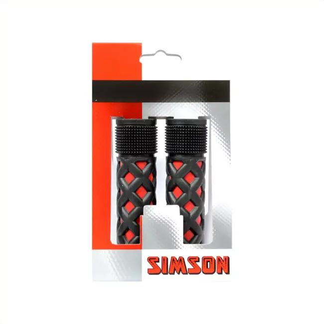 Simson Kinderfiets handvatten - verstelbaar - rood-zwart - optimale grip - universeel