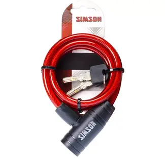 Simson Spiraalkabelslot voor kinderen - Flexibel en kleurrijk - 8mm dikte - 90cm lengte - Inclusief 2 sleutels
