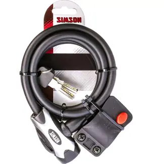 Simson Spiraalkabelslot XL - Flexibel en Sterk - 10mm x 150cm - Mat Zwart