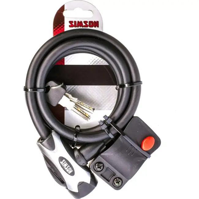 Simson Spiraalkabelslot XL - Flexibel en Sterk - 10mm x 150cm - Mat Zwart
