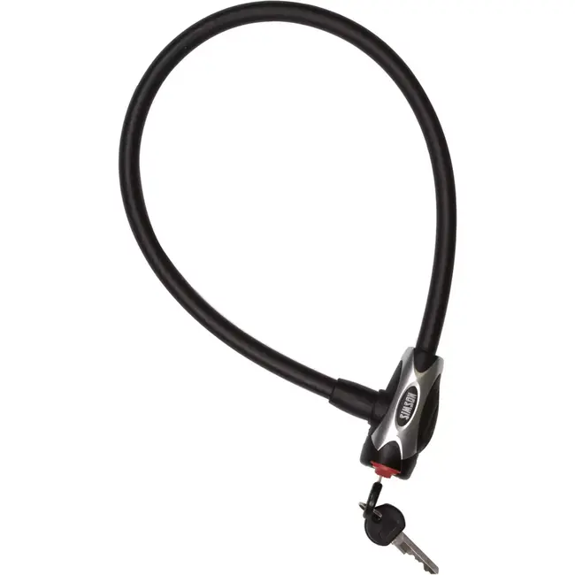 Simson Lichtgewicht kabelslot - 12mm dikte - 65cm lengte - mat zwart - inclusief sleutels