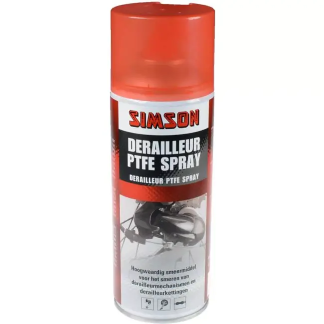 Simson Derailleur PTFE spray - 400 ml - Roestbescherming - Soepele werking - Fietsonderhoud