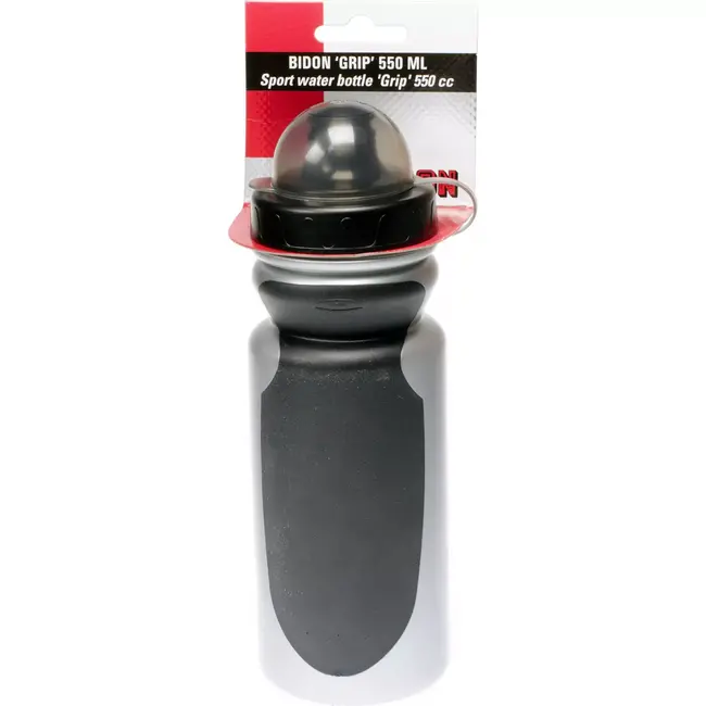 Simson Ergonomische bidon 550ml - met rubberen grip - zwart/grijs - afneembare stofkap