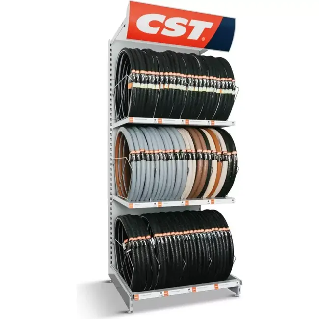 CST Bandenschap voor 75 buitenbanden - Ruimtebesparend - Inclusief rol naar keuze - 250x100x77 cm