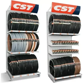 CST Bandenschap - Ruimte voor 125 buitenbanden - 240 binnenbanden - Inclusief 2 rollen - 250x200x77 cm