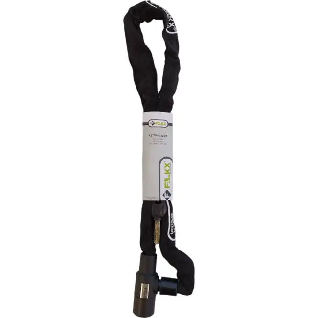 Falkx Kettingslot met Nylon Hoes - 6x1000mm - Zwart - Veiligheid voor Fietsen
