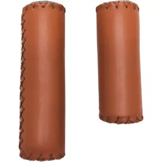 Falkx Lederen fietshandvatten - Bruin - Comfort en Duurzaamheid - 85/125mm - Set van 2