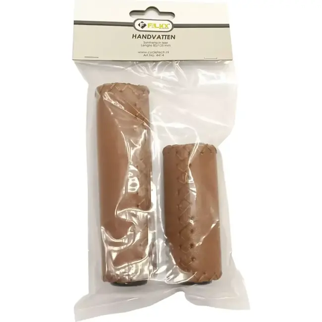 Falkx Lederen fietshandvatten - Bruin - Comfort en Duurzaamheid - 85/125mm - Set van 2