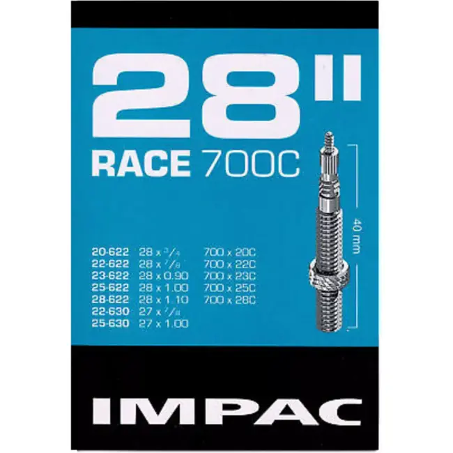 Impac Racefiets binnenband - 28x1 - ETRTO 20/28-622/630 - Frans ventiel 40mm - Duurzaam en betrouwbaar