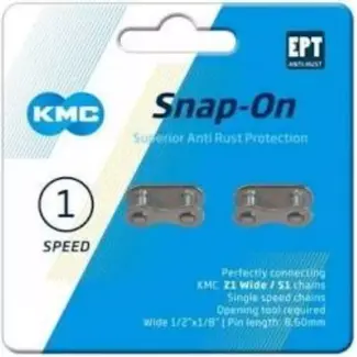 KMC Verbindingsschakel 1/8 single speed - Snap On - Anti-roest - 2 stuks
