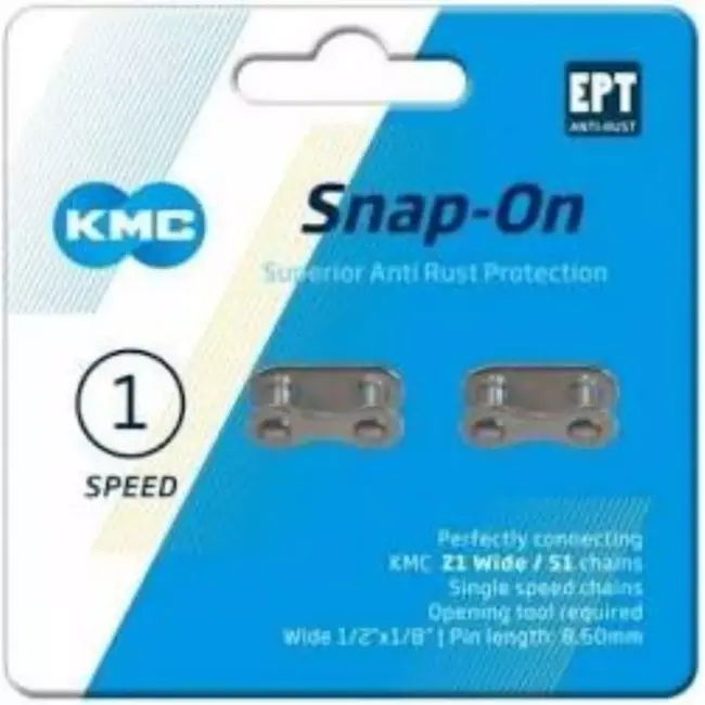 KMC Verbindingsschakel 1/8 single speed - Snap On - Anti-roest - 2 stuks