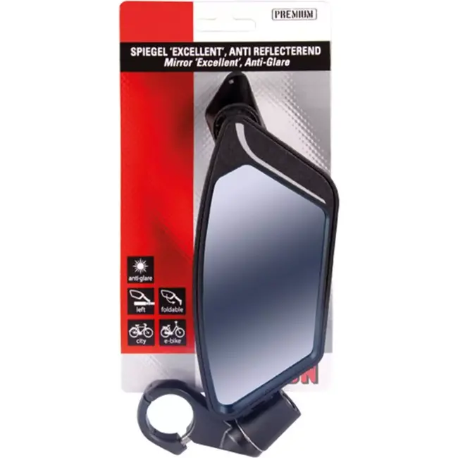 Simson Spiegel voor e-bikes - anti-reflecterend - verstelbaar en inklapbaar - sterk veiligheidsglas - lichtgewicht ontwerp