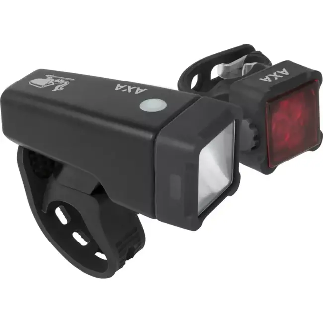 AXA USB oplaadbare fietsverlichting - Compact en duurzaam - Zwart - 6 uur batterijduur