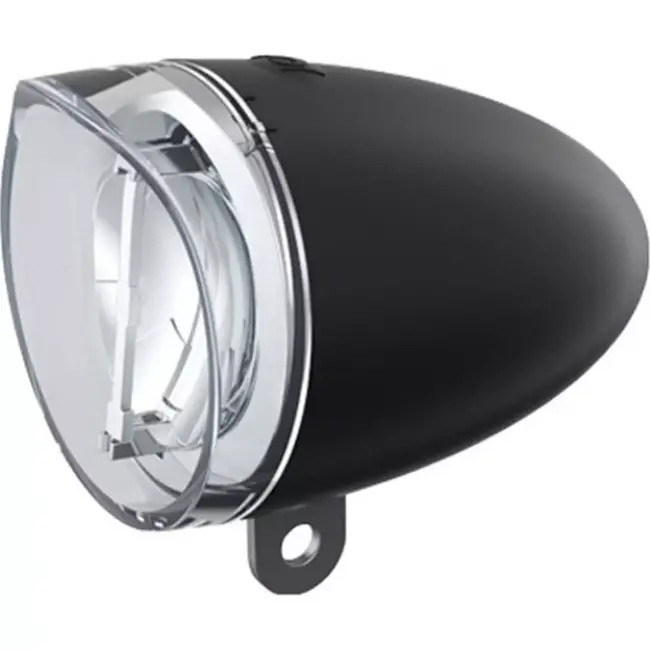 Spanninga Retro fietskoplamp - 15 Lux - zwart - nostalgisch design - inclusief batterijen