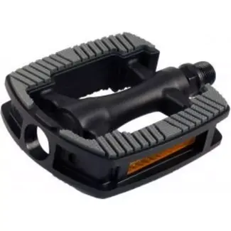 Union Fiets pedaal - Non-slip oppervlak - Boron as - 105x82 mm - Zilver/Zwart - Inclusief reflectoren