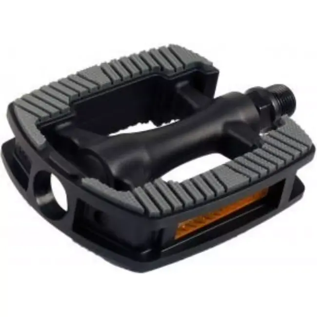 Union Fiets pedaal - Non-slip oppervlak - Boron as - 105x82 mm - Zilver/Zwart - Inclusief reflectoren