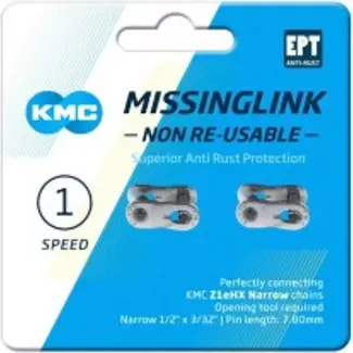 KMC Verbindingsschakel - Smal ontwerp - Antiroest - Zilver - 2 stuks