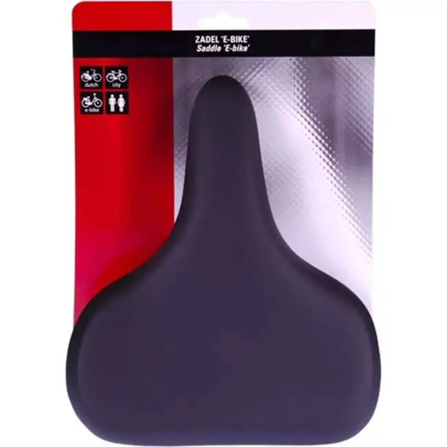 Simson E-bike zadel - geïntegreerde handgreep - comfortabel soft foam - 248x205 mm - zwart