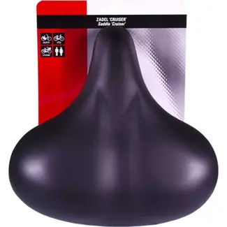 Simson Retro fietszadel - extra breed - dubbel veersysteem - zwart - 265 mm