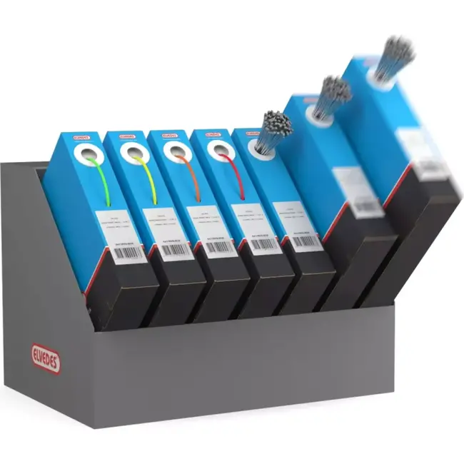 Elvedes Display voor binnen/buitenkabels - 7 werkplaatsdozen - zilver - zonder inhoud