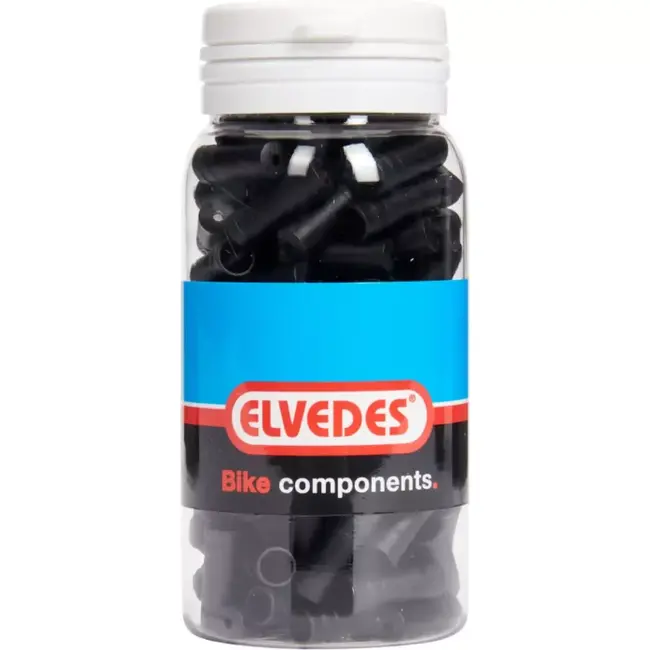Elvedes Kabeleinddopjes - 5.0mm PVC - Zwart - 150 stuks - Voor fietsbekabeling