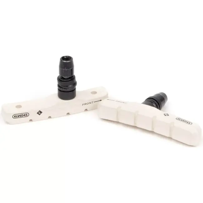 Elvedes Witte V-brake remblokken - Clean White Compound - 72 mm - Set van 2 - Stille werking