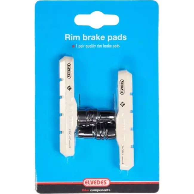 Elvedes Witte V-brake remblokken - Clean White Compound - 72 mm - Set van 2 - Stille werking