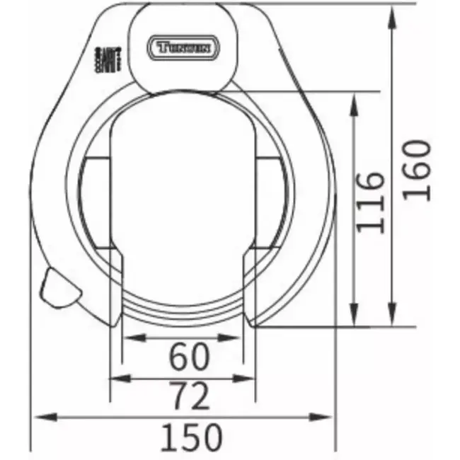 Falkx Ringslot met ART2-certificering - 72mm - Zwart - Geschikt voor insteekkettingen