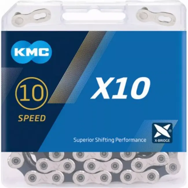 KMC 10-speed ketting - zilver/zwart - soepel schakelen - slijtvast - weg en offroad