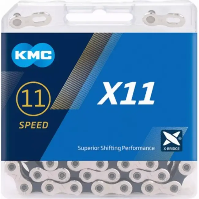KMC 11-speed fietsketting - Zilver/Zwart - Duurzaam en veelzijdig - 114 schakels