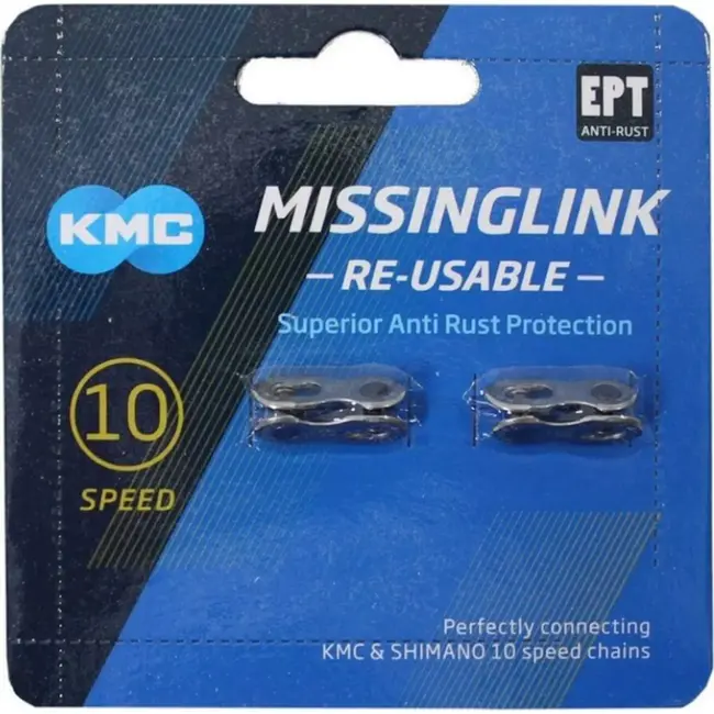 KMC 10-speed kettingschakel - anti-roest - zilver - set van 2 - EPT bescherming