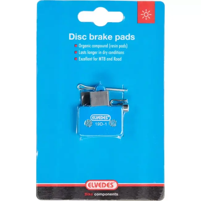 Elvedes Organische schijfremblokken - Stille werking - Geschikt voor Shimano en Tektro - Per paar
