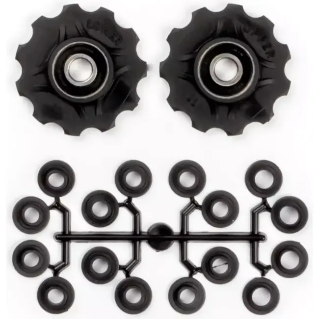 Elvedes Derailleurwieltjes - 11 Tands - RVS - Gesealde Lagers - Zwart - Set van 2