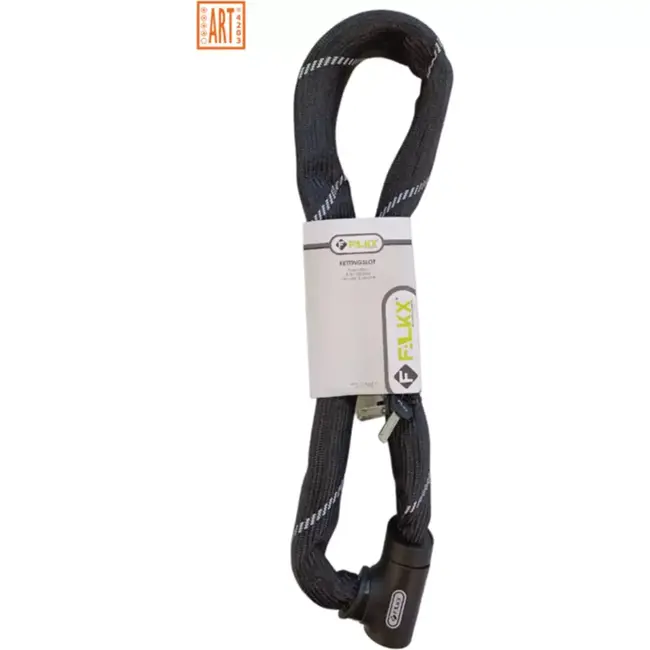 Falkx Kettingslot zwart - luxe slotkop - 110 cm - ART gecertificeerd - 8.3 mm dikte