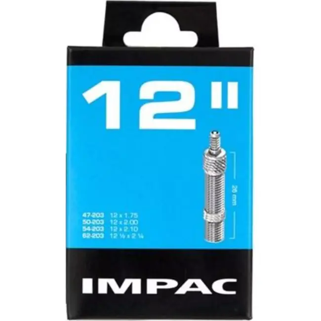 Impac Binnenband 12 inch - Dunlop ventiel - ETRTO 47/62-203 - Betrouwbare prestaties - Zwart