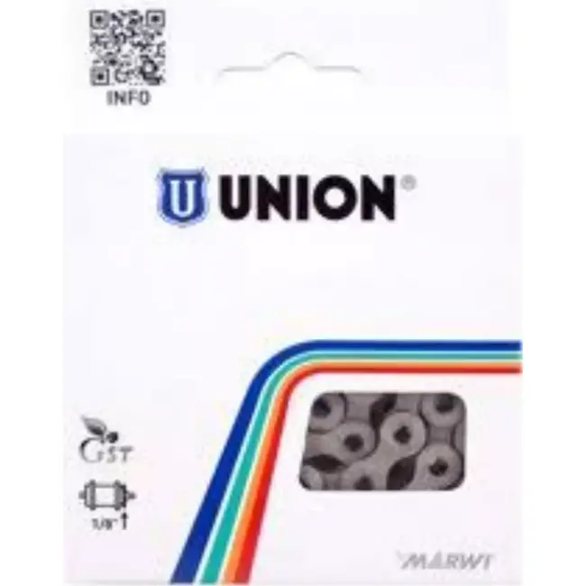 Union Ketting - 1/2 x 3/32 - 112 schakels - Zwart - Duurzaam - Voor naafversnelling