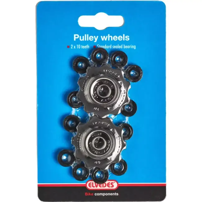 Elvedes Derailleurwieltjes 10T met spacers - Geschikt voor Shimano, SRAM, Campagnolo - Duurzame lagers - Set van 2