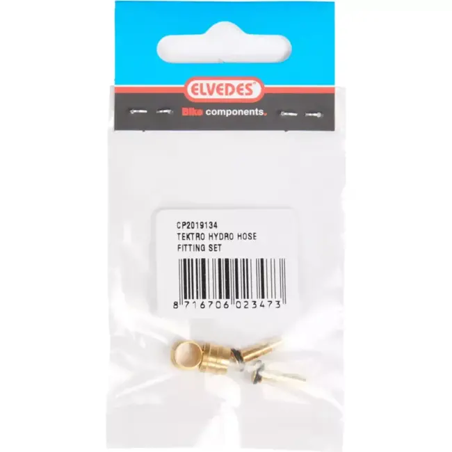 Elvedes Hydroslang aansluiting set - Voor Tektro remsystemen - Goudkleurig - Betrouwbare verbinding - Fietsgebruik