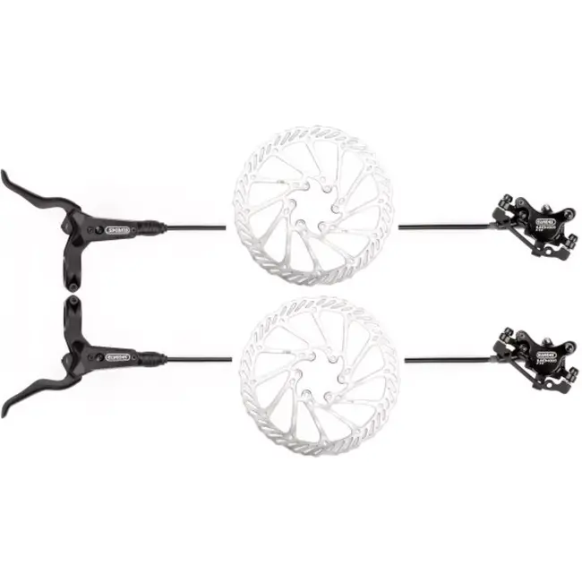 Elvedes Hydraulisch schijfremsysteem - Dubbele zuiger - 160mm rotors - Links en rechts - 1700mm leiding