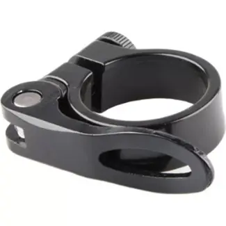 Mirage Zwarte zadelklem met snelspanner - 34.9 mm - Instelbare klemkracht - CNC gefreesd aluminium