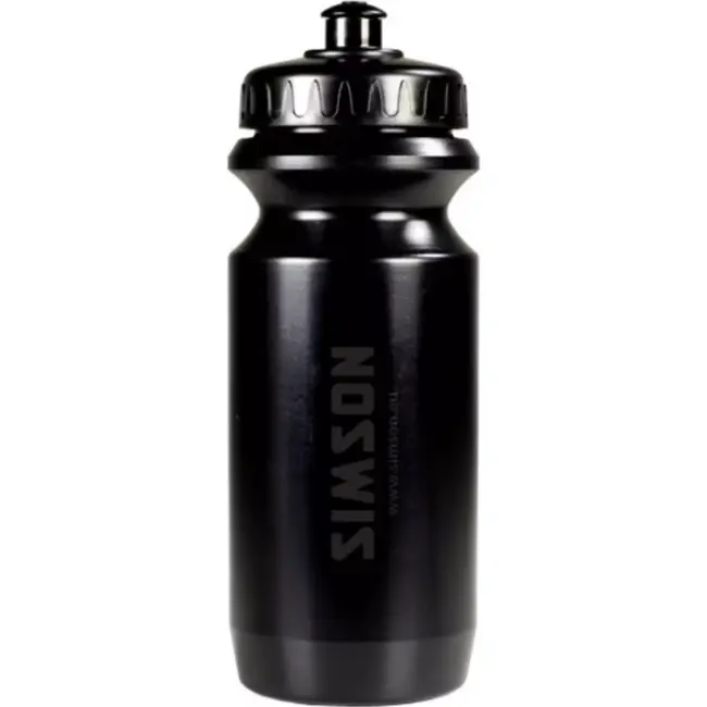 Simson Zwarte bidon 600ml - Matte afwerking - Handige trekdop - Duurzaam LDPE plastic